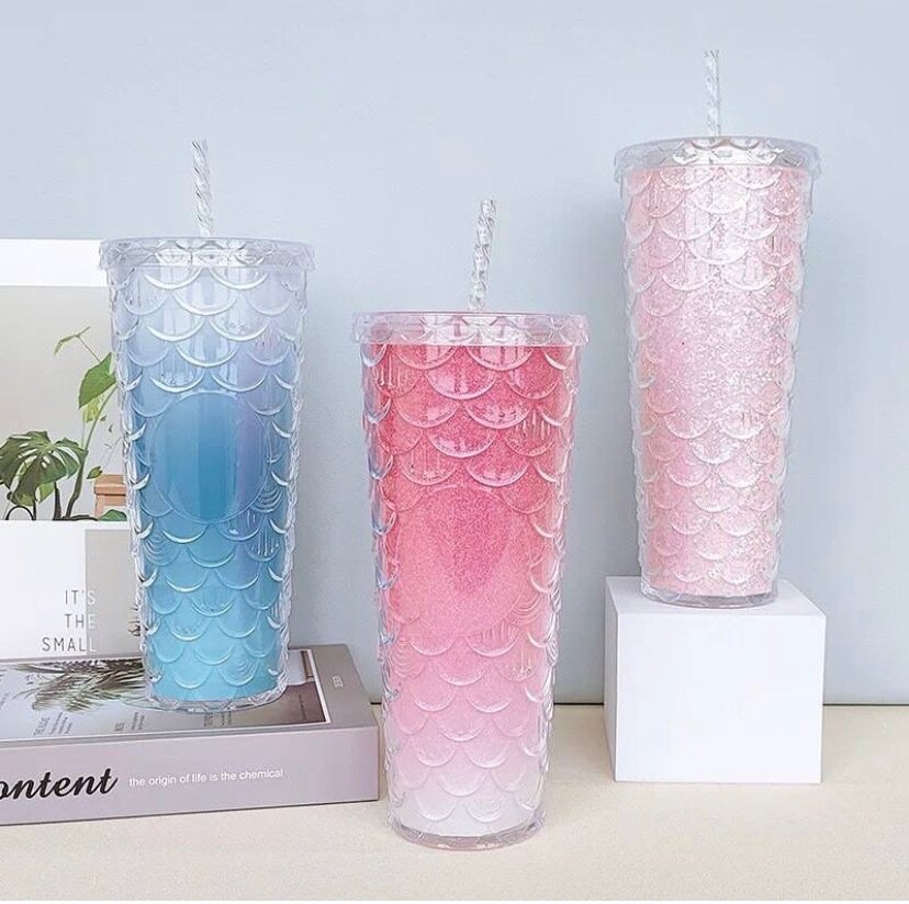 Double Wall Acrylic Tumbler with Lid and Straw