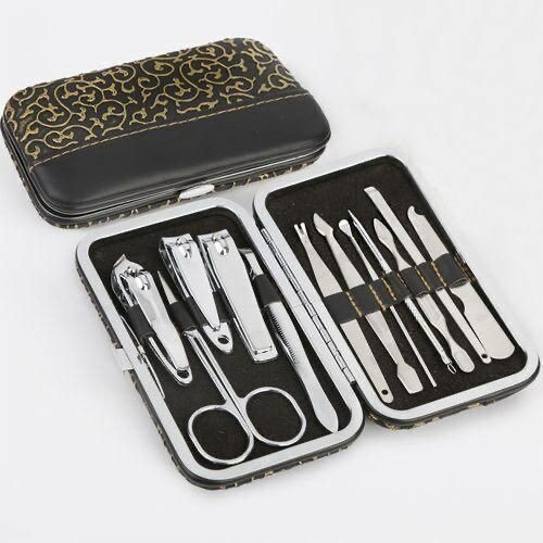 12 Pcs Nails Grooming Kit Set For Pedicure & Manicure - Silv