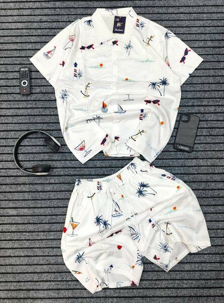 Ensemble short homme tropical