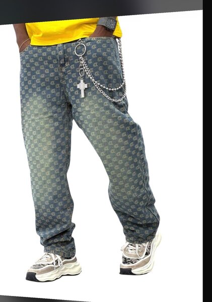 Jean motif chaîne mode