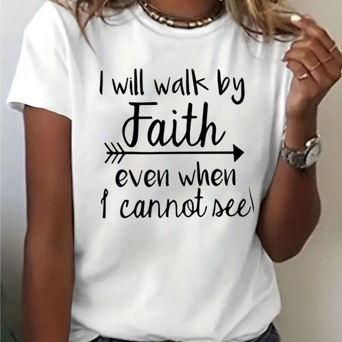 Fashion casual faith T Shirt
