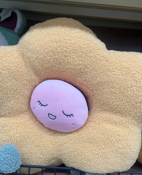 Coussin peluche fleur douce