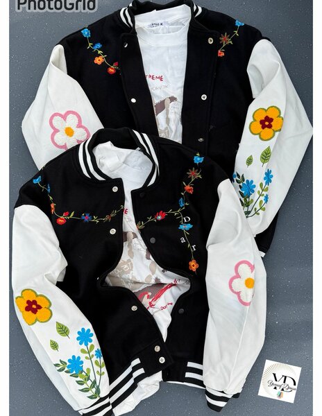 Veste de baseball brodée pour femme