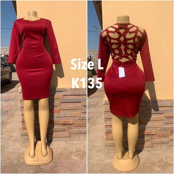 Red dress with cutouts on the back, size L