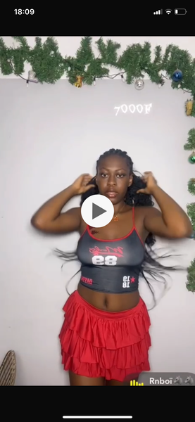 Ensemble jupe rouge et top