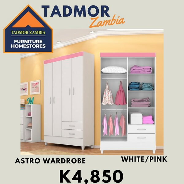 Storage cabinet,white/pink