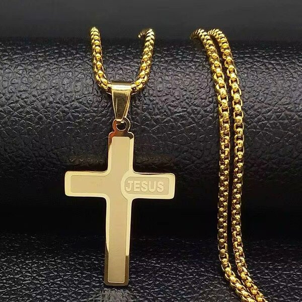 Collier Croix Acier Inoxydable