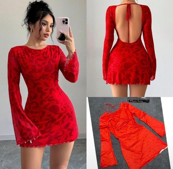 Robe Sexy Rouge Dos Nu