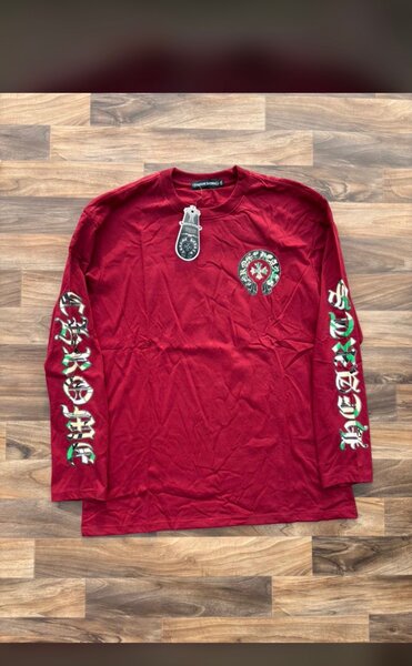 T-shirt à manches longues rouge