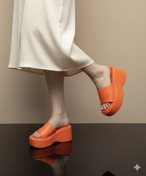 Sandales orange femme