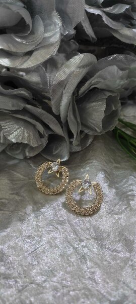 Luxury Moon Rhinestone Gold Color For Women Girls Shiny High