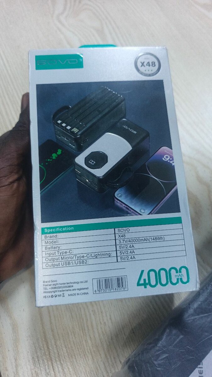 SOVO Power Bank 40000mAh