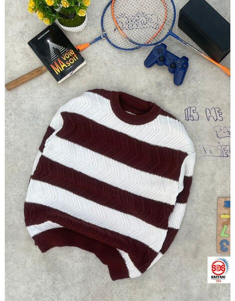 Pull rayé en tricot doux