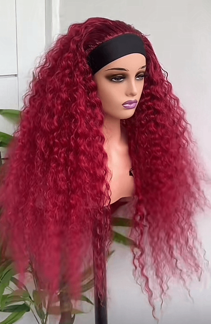 Perruque longue avec bandeau