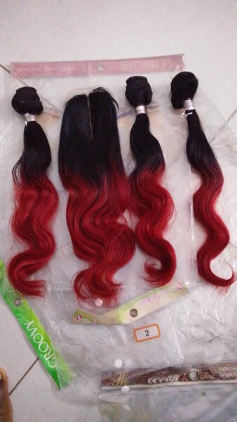 Extensions cheveux ondulés rouges