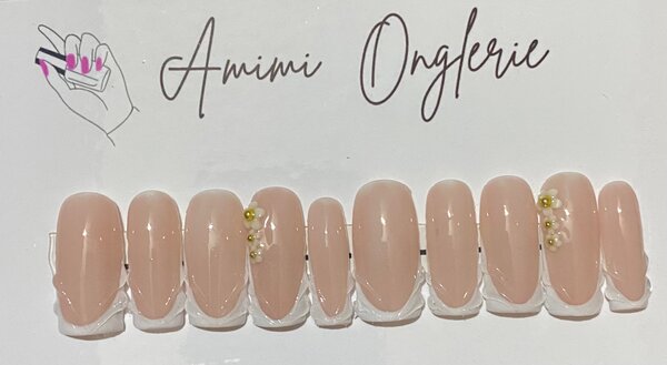 Ongles Press-Ons Nude Élégant