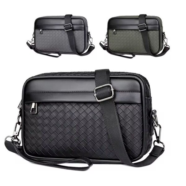 Sac bandoulière en cuir tissé