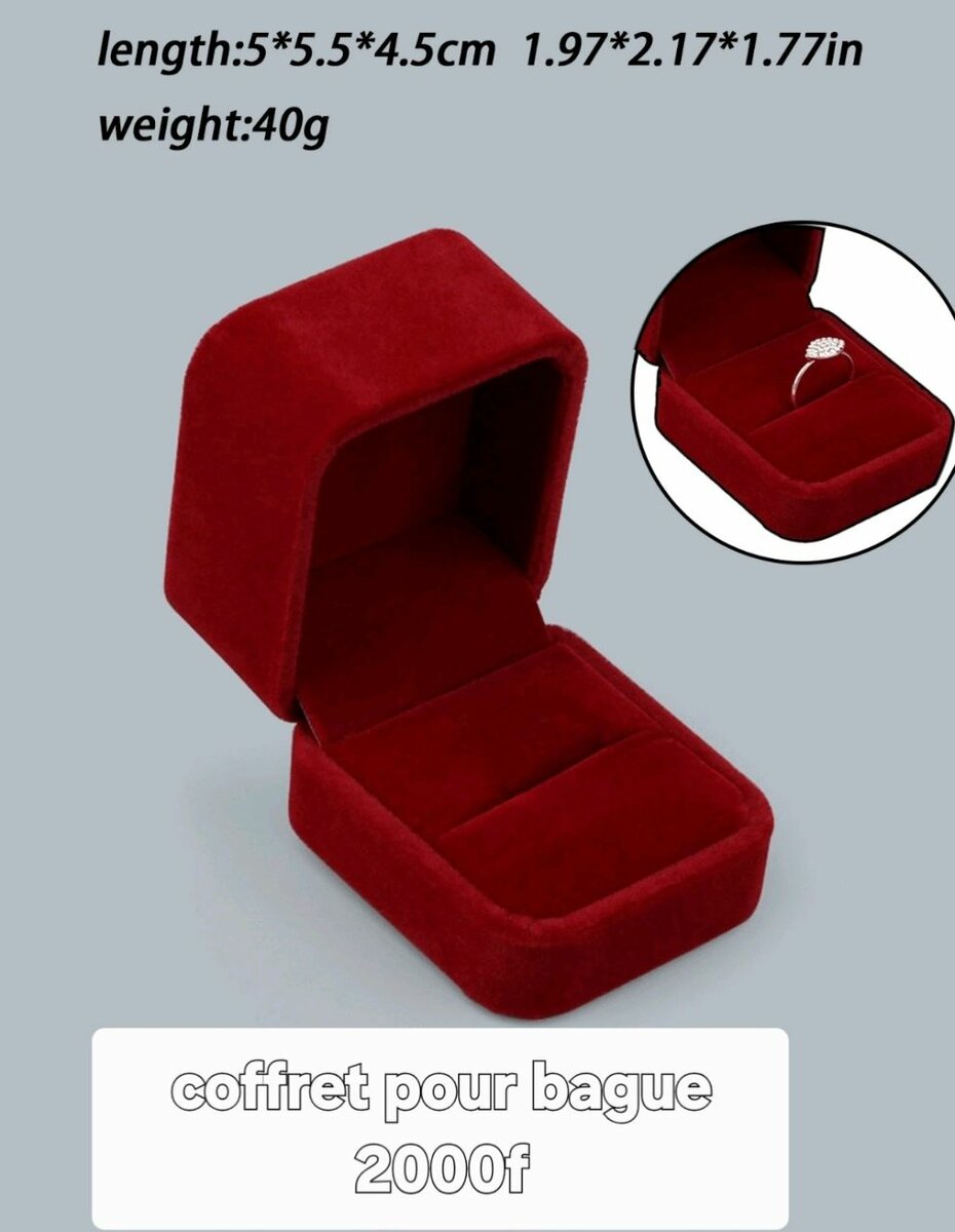 Boîte à Bijoux Velours Rouge