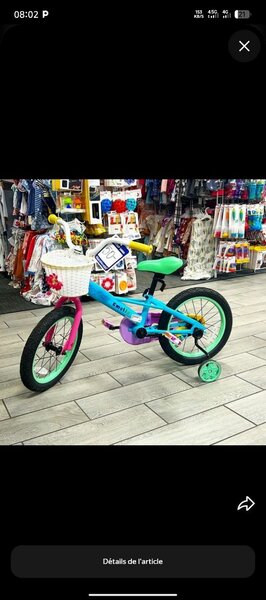 Vélo enfant coloré 16 pouces