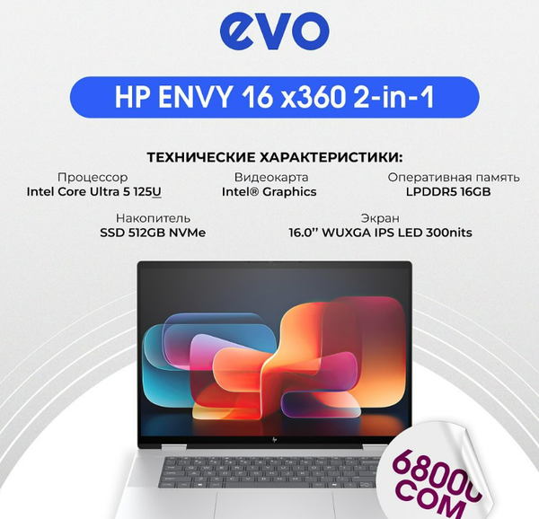 HP ENVY 16 x360 2-in-1: Воплощение Мощи и Универсальности 💻✨