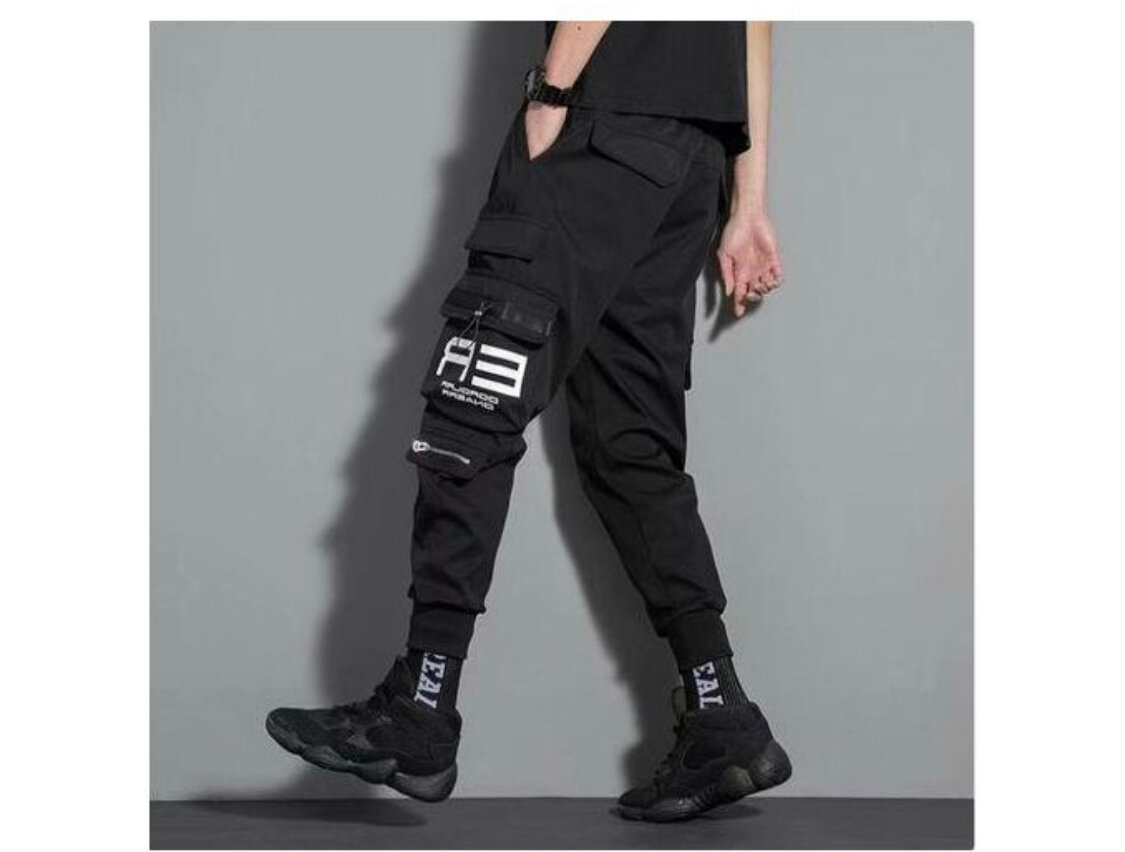 Pantalon cargo noir tactique