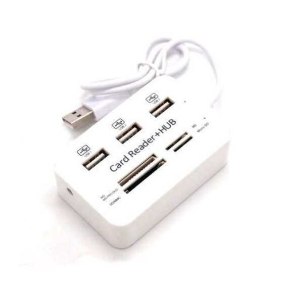3 Port - Usb Hub-2.0 Splitter Combo Card Reader