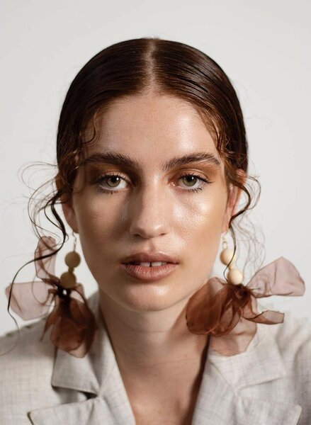 Organza beaded earrings