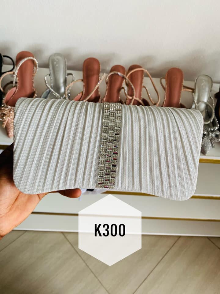 Beautiful white evening clutch bag