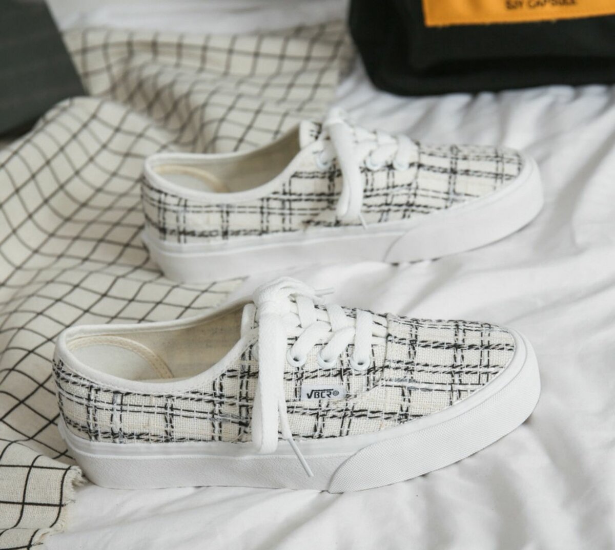 Baskets en toile à carreaux