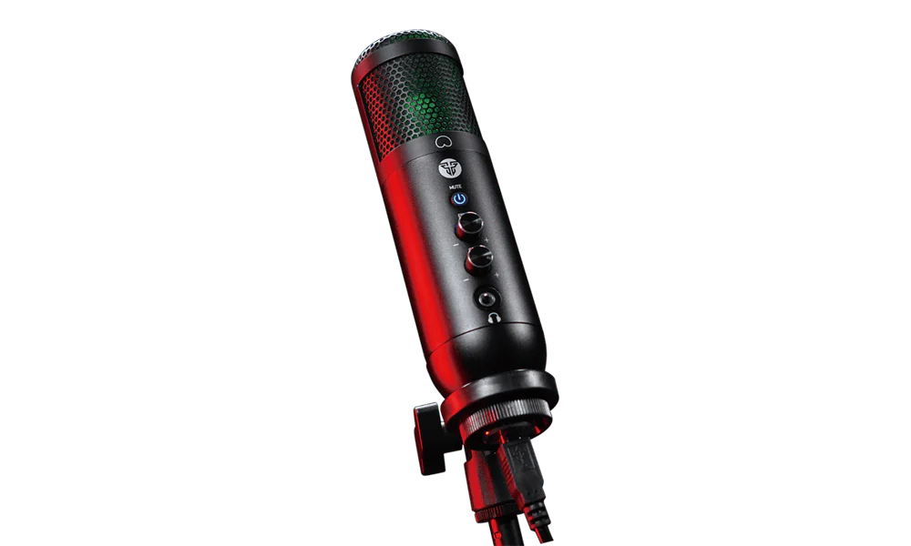 FANTECH MCX01 LEVIOSA Professional Condenser Microphone With RGB Illumination And Cardioid Polar Pattern USB XLR Cable With Table Stand