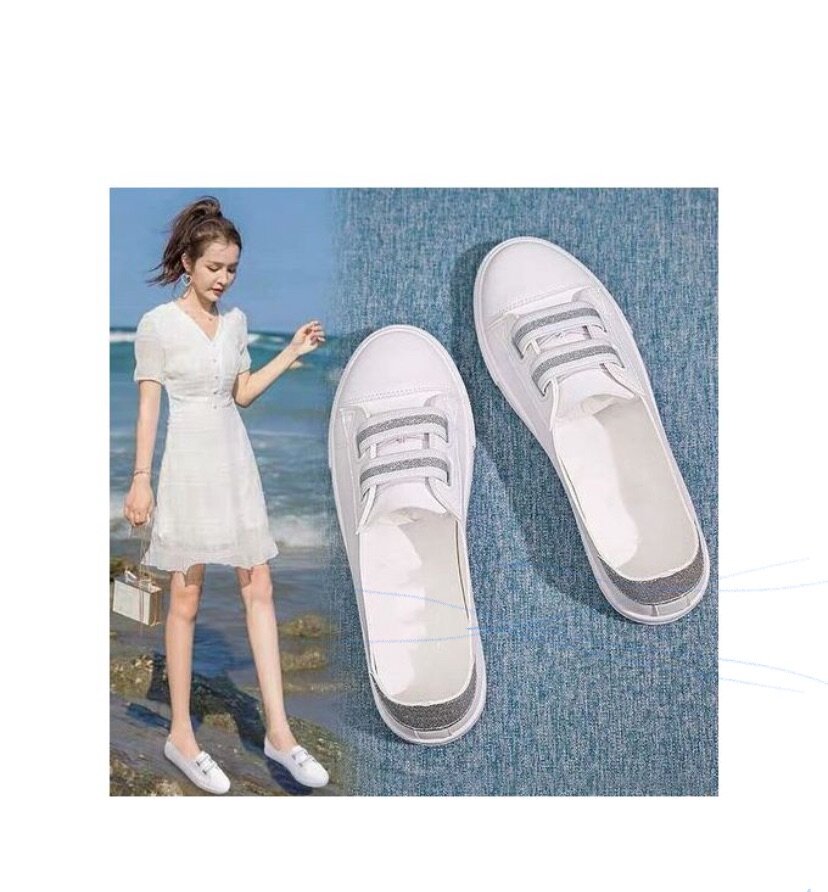 Ladies Flat Casual Shoes-White