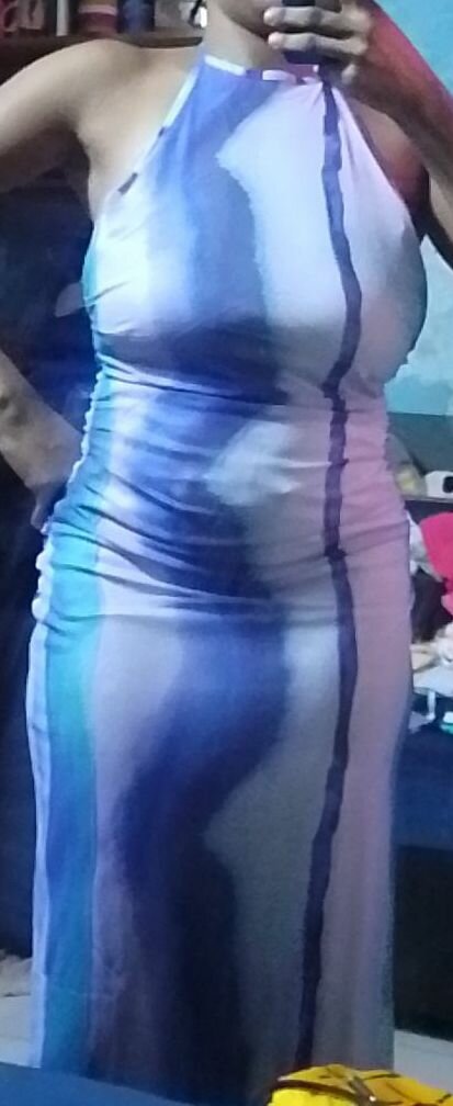 Robe Évasée Bleue Élégante