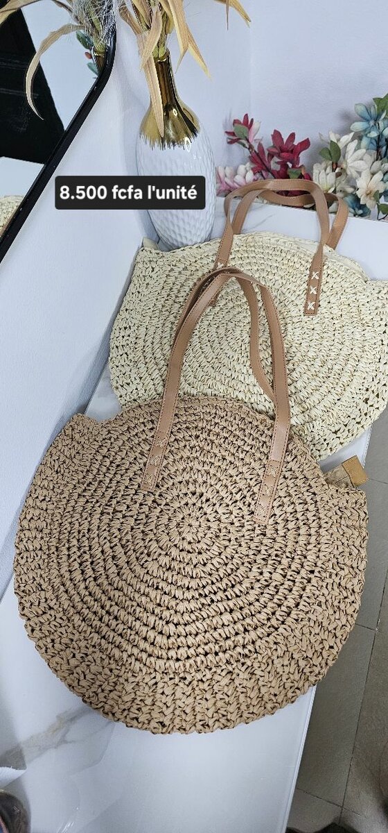 Sac en paille fermeture éclair