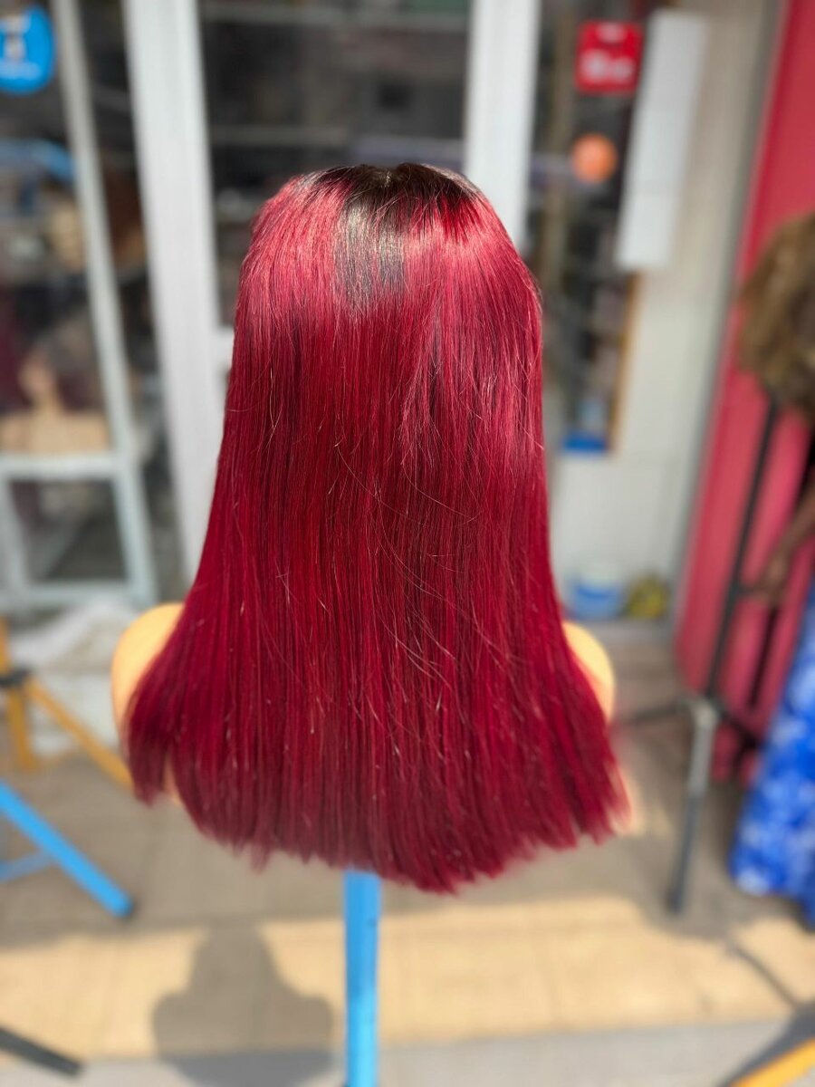 Perruque rouge longue