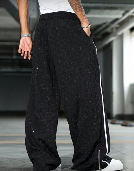 Pantalon large noir homme