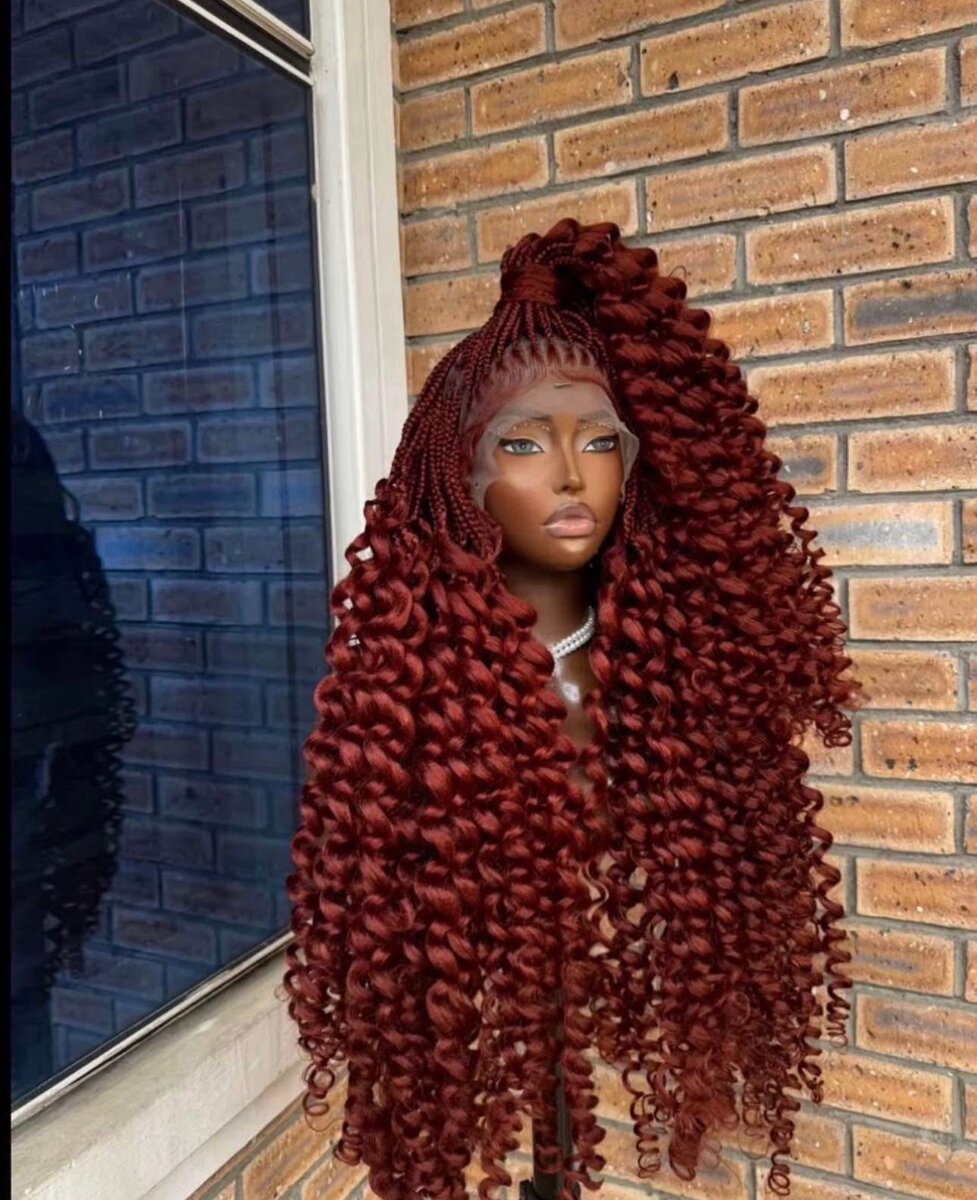 Perruque Bouclée Rouge Longue