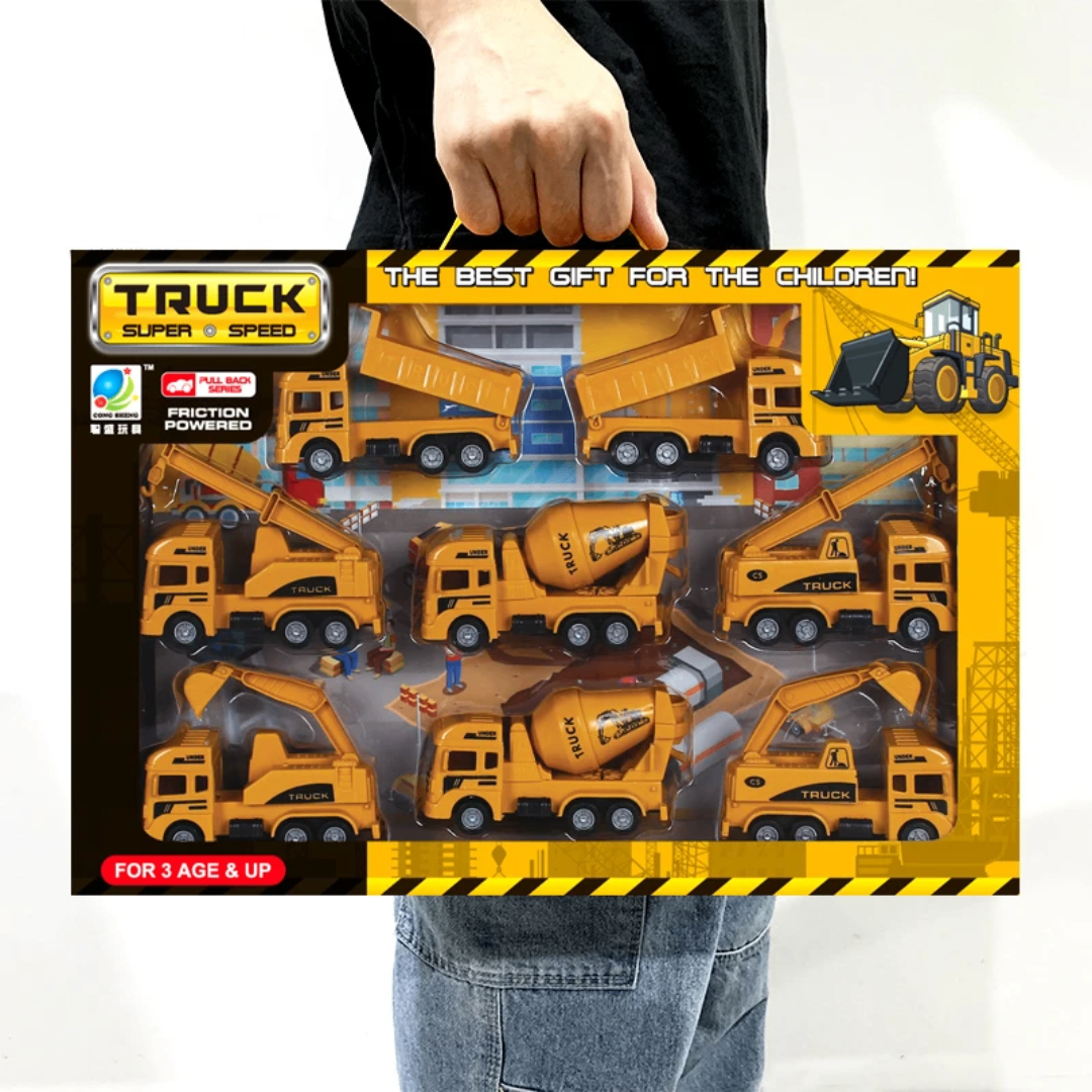 Ensemble de 4 camions de construction jouets