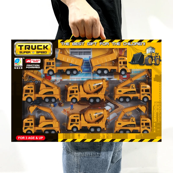 Ensemble de 4 camions de construction jouets