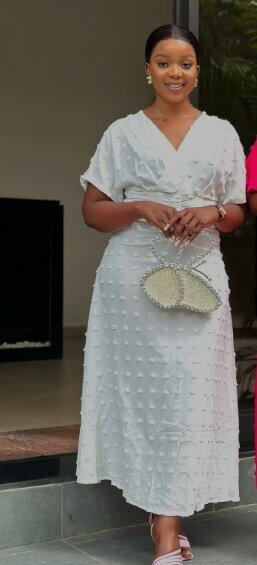 Maxi dress white, elegant, size s-2xl