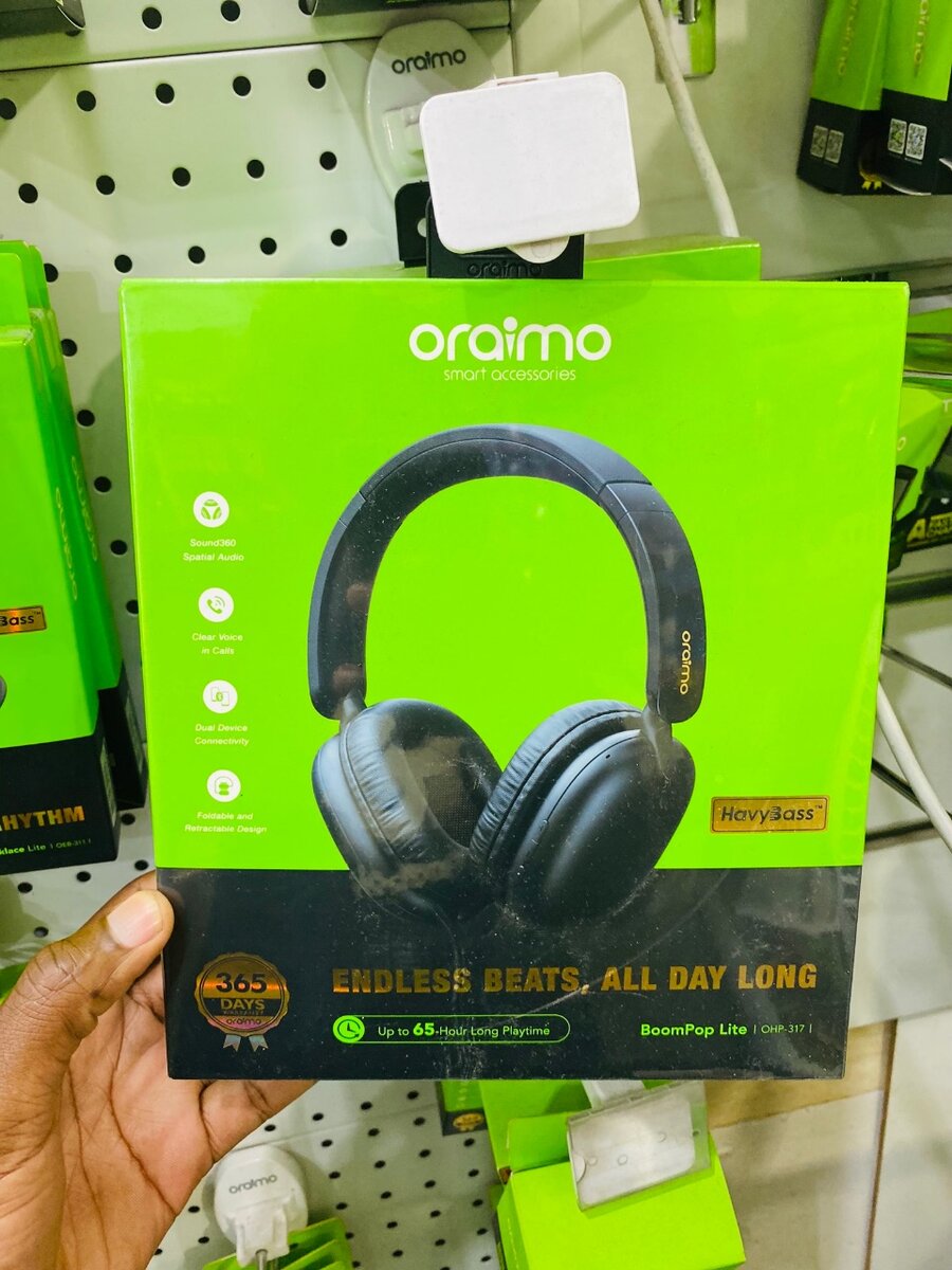 Oraimo Boompoplite overhead headphones (heavyBass)