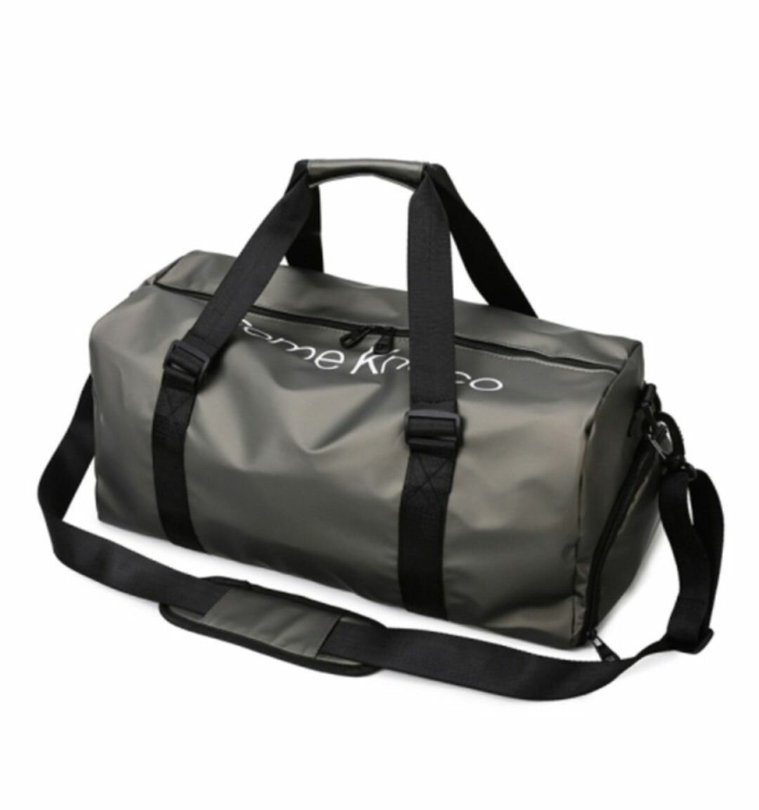 GLOSSY SURFACE OXFORD CLOTH SPORTS GYM BAG LARGE CAPACITY