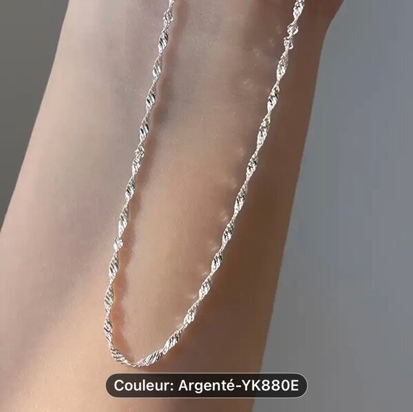 Collier en argent torsadé