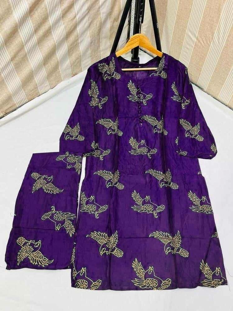 2 Pcs woman's stitched Linen Embroidered shirt and trouser