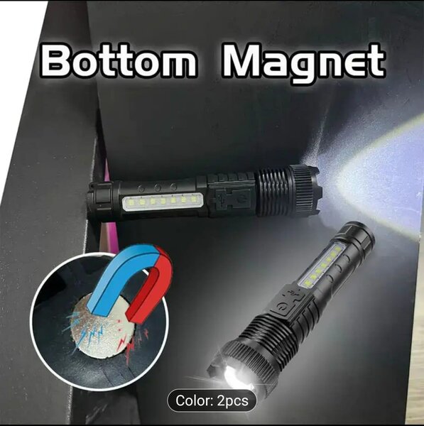 Lampe torche LED+COB magnétique