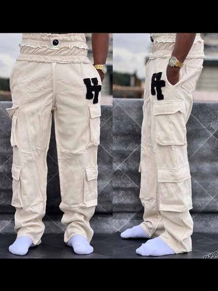 Pantalon cargo beige homme tendance