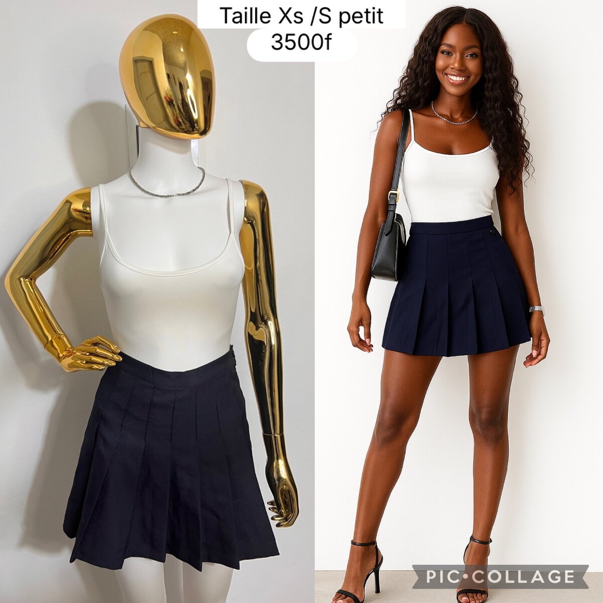 Mini-jupe plissée élégante