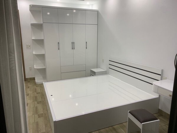 Lit double moderne blanc