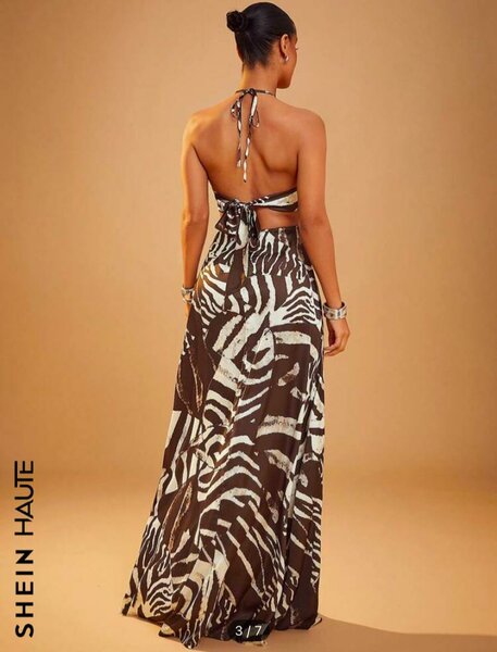 Robe longue zébrée