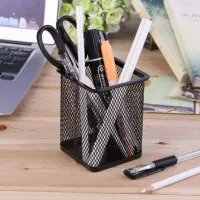 Pen Holder Square or Round Metal Mesh Pen Pencil Holder