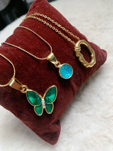 Earrings and necklaces